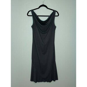 VTG Express Y2K 90s Retro Cowl Neck Ruffle Hem Sleeveless Mini Dress LDB